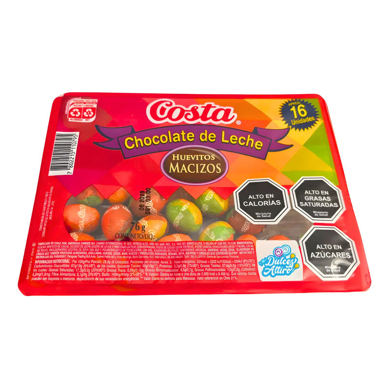 Bandeja De Huevitos Chocolate Macizos Costa (bandeja 16 U)