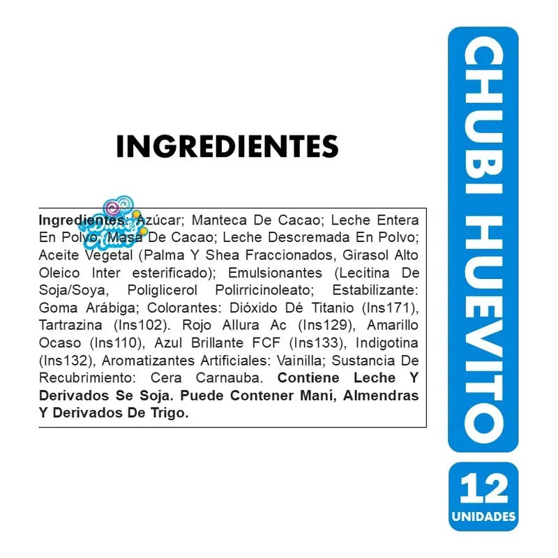 Huevos De Chocolate Relleno Con Chubi (caja Con 12 Huevitos)