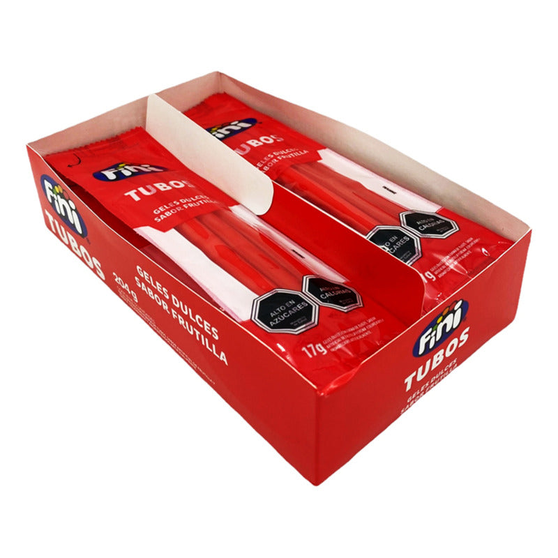 Gomitas Fini Tubos Sabor Frutilla 204g (display 12 Unidades)