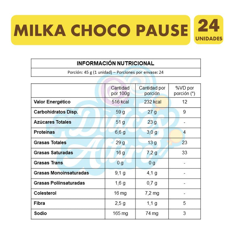 Milka Choco Pause - Oblea Bañada En Chocolate (caja Con 24u)