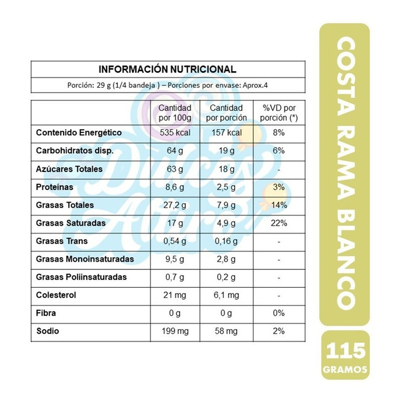 Costa Rama Blanco - Chocolate Blanco (caja Con 115g)