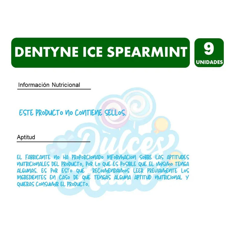 Chicle Dentyne Ice Spearmint Display 9 Unidades