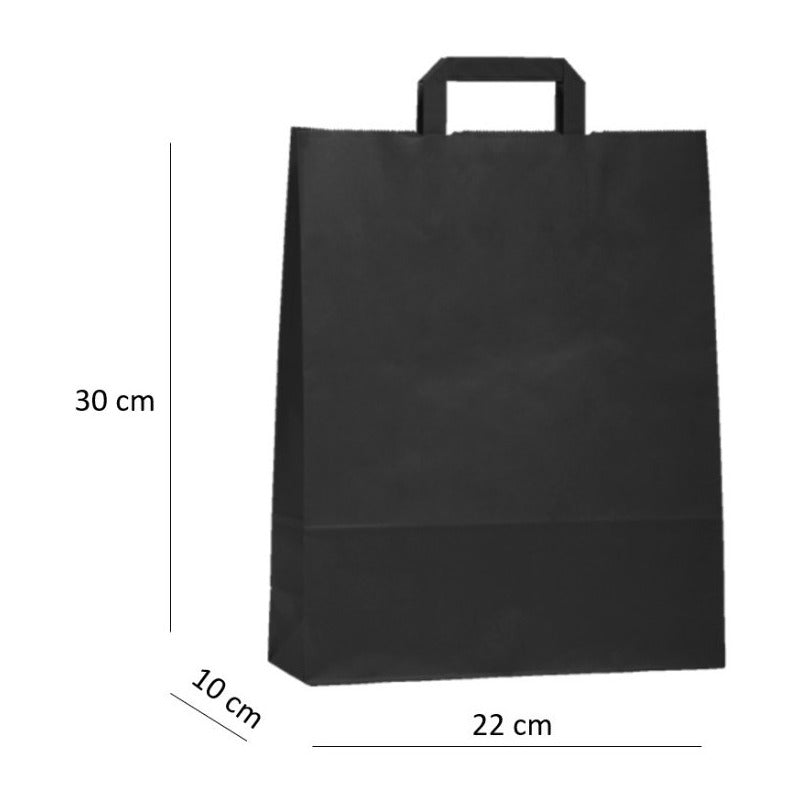 Bolsas De Papel Kraft 22x30x10cm, Con Manilla (50 Unidades)