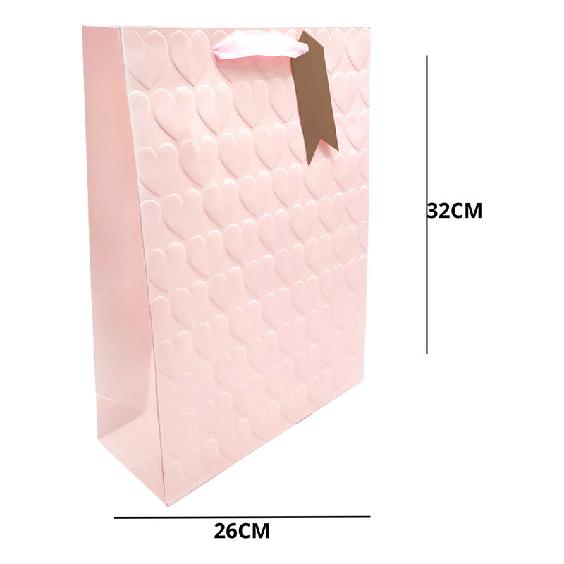 Bolsa De Regalo 32x26cm - Diseño Corazón 3d - Unidad Surtido Surtido Corazón 3d