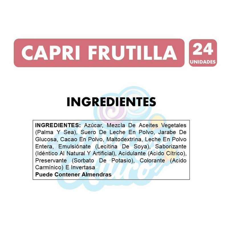 Chocolate Capri Sabor Frutilla (contiene 24 Unidades)