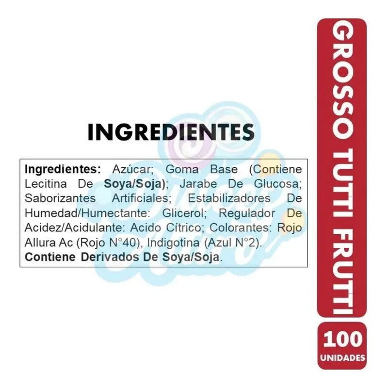 Chicle Grosso Sabor Tutti Frutti - Arcor (caja Con 100uni)