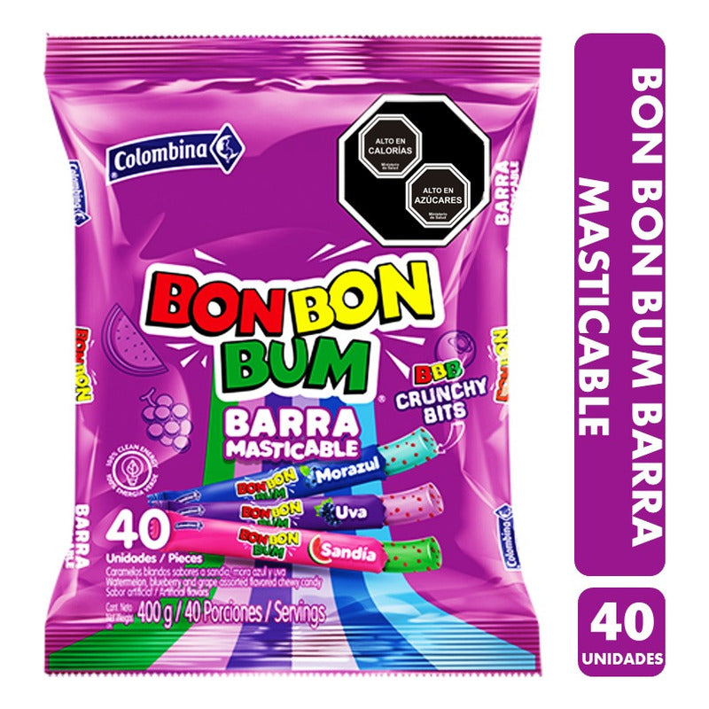 Masticables Bon Bon Bum Sabores Surtidos (bolsa Con 40 Uni)