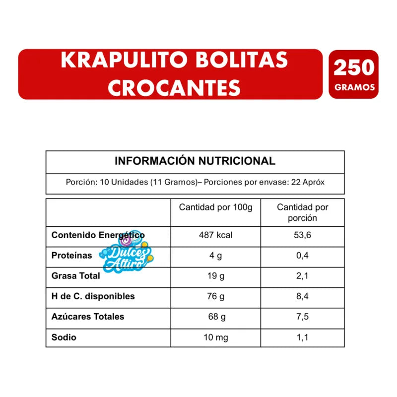 Bolitas Crocantes Mixtas Sabor Chocolate - Krapulito 250g