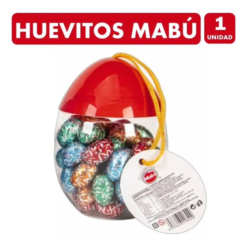 Huevo De Pascua Grande Con 50 Huevitos De Chocolate Mabu