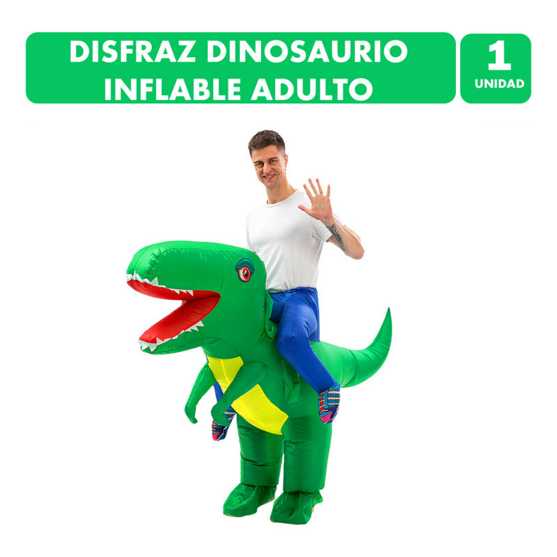 Disfraz De Dinosaurio Inflable Para Adulto Verde 160-190cm