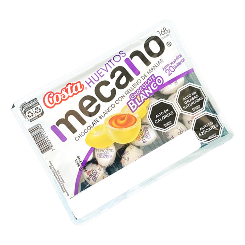 Huevos De Pascua Mecano Blanco Relleno Manjar (bandeja 20 U)