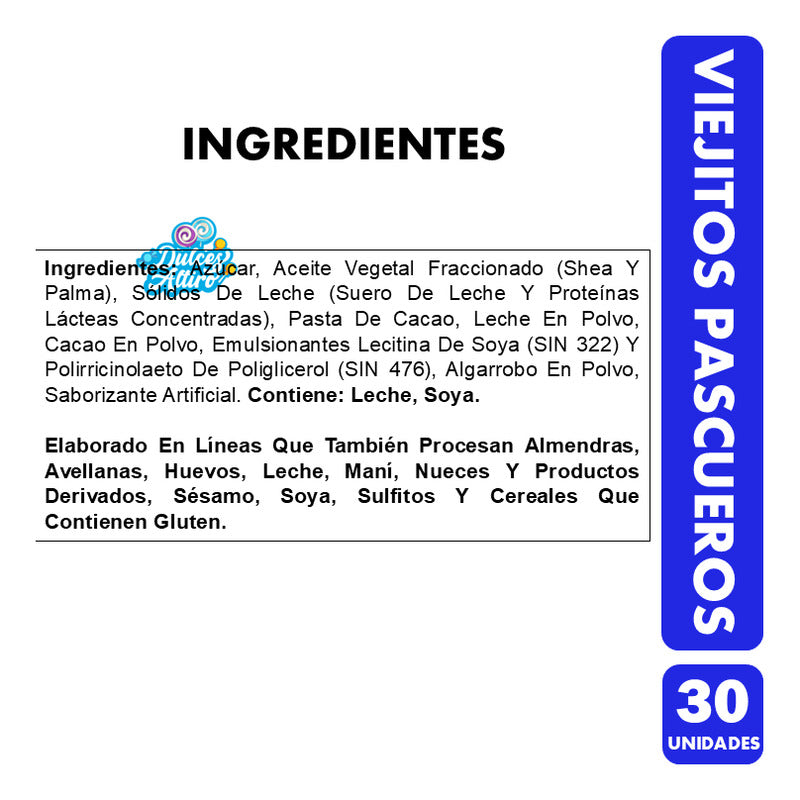 Viejitos Pascueros De Navidad Sabor Chocolate - Bandeja 30 U