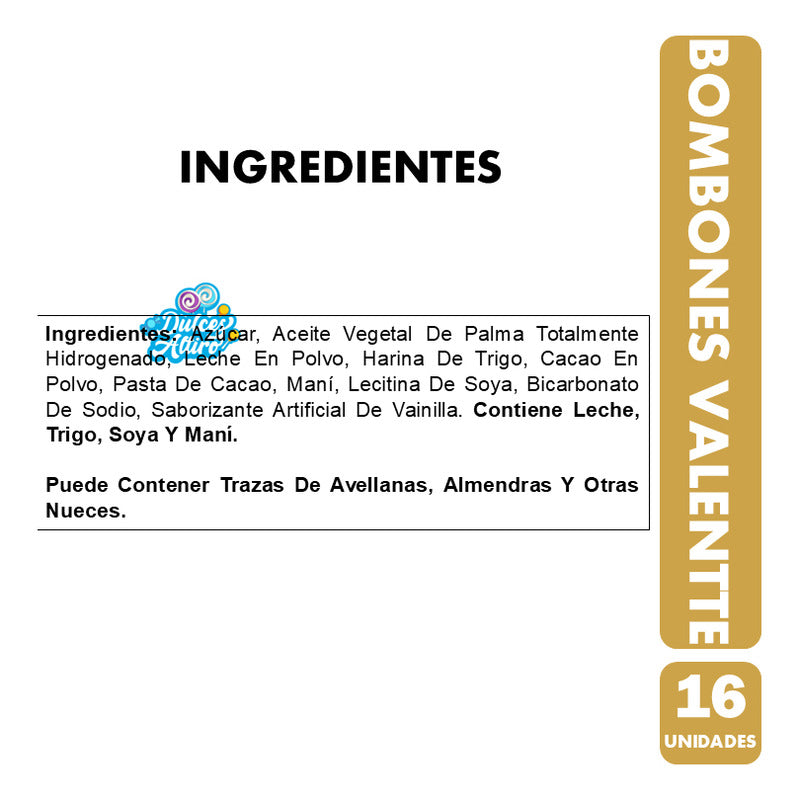 Bombones De Chocolate Valentte Para Regalo (16 Unidades)