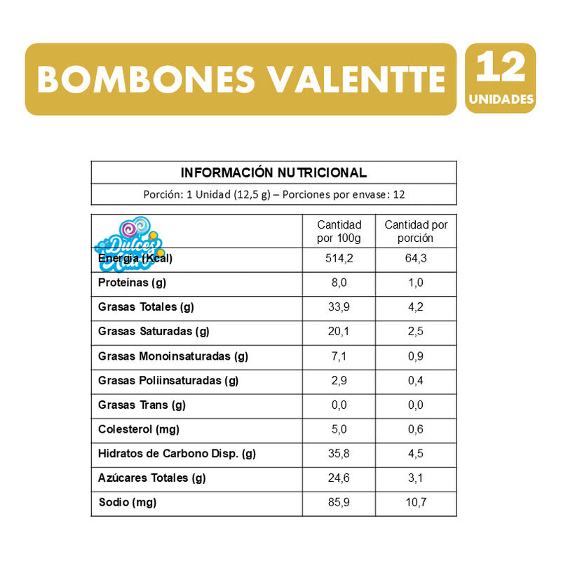 Bombones De Chocolate Y Cacao Valentte (caja Acrílica 12u)