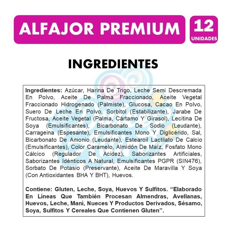 Alfajor Premium Calaf, Alfajor Doble (caja Con 12 Unidades).