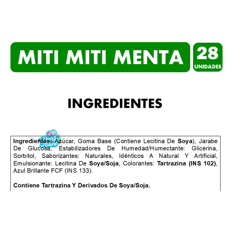 Miti Miti Menta - Chicle Goma De Mascar De Arcor (caja 28 U)
