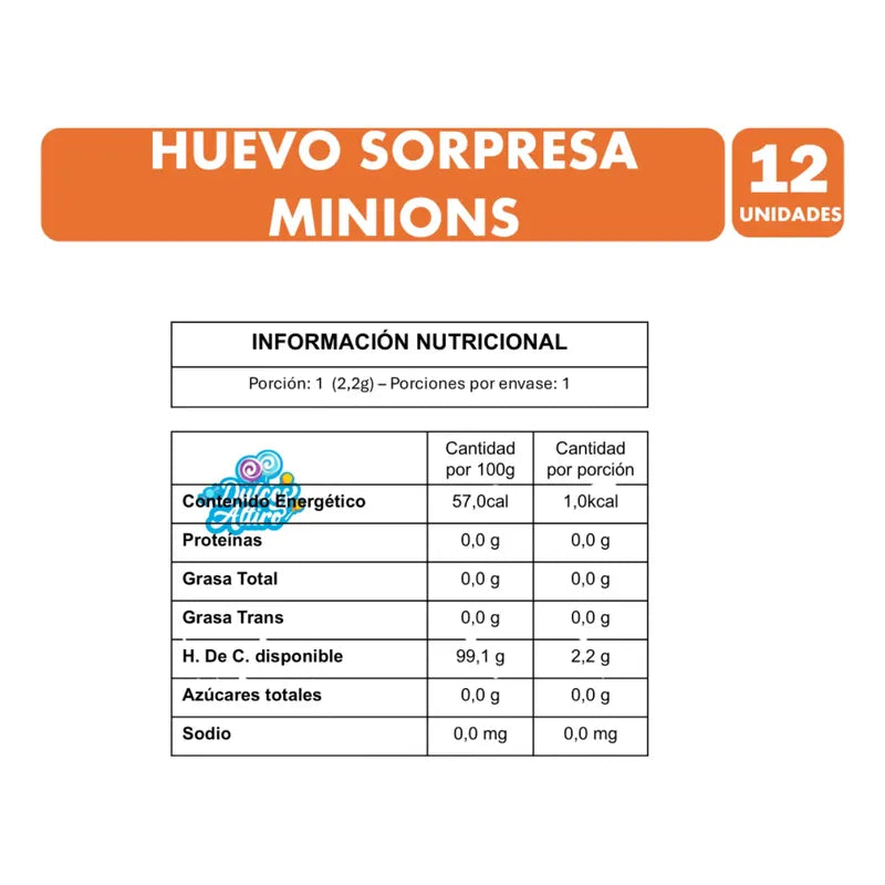 Huevo Sorpresa Minions Brickell Candy (display 12 Unidades)