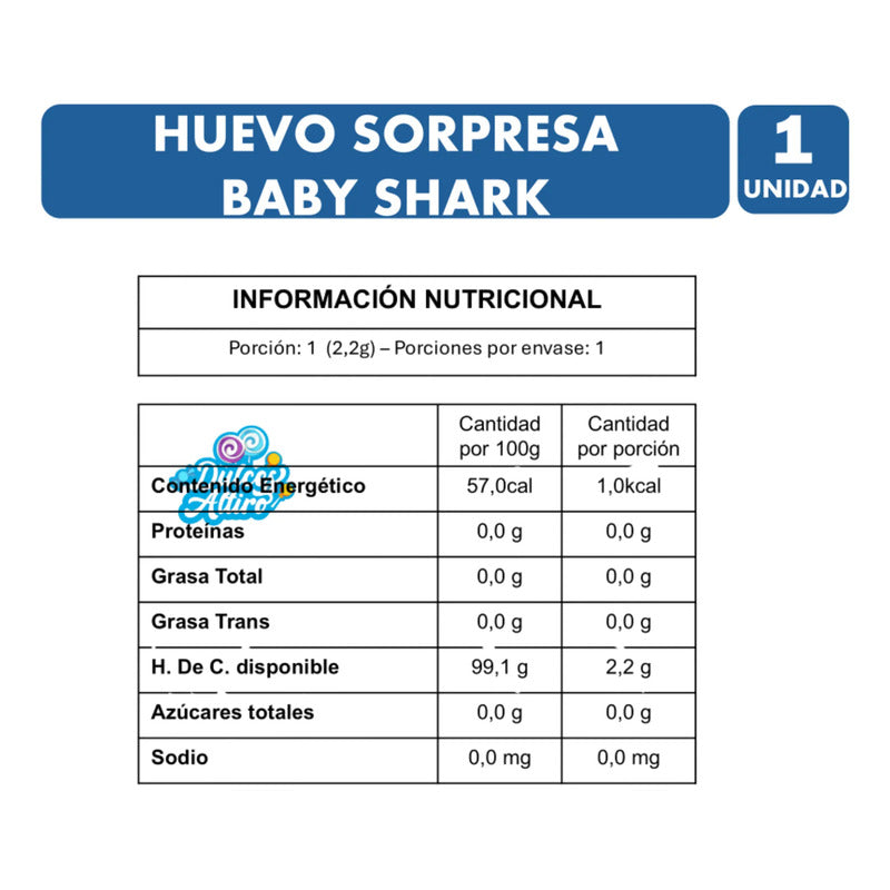 Huevo Sorpresa Baby Shark De Brickell Candy Con Caramelos