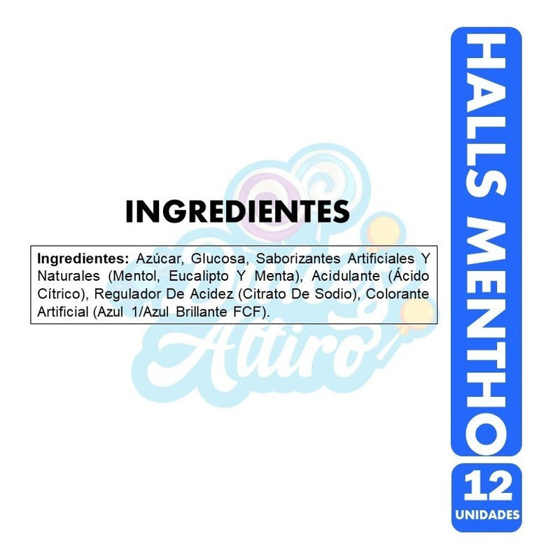 Halls Azul - Mentho Lyptus - Caramelo (caja Con 12 Unidades)