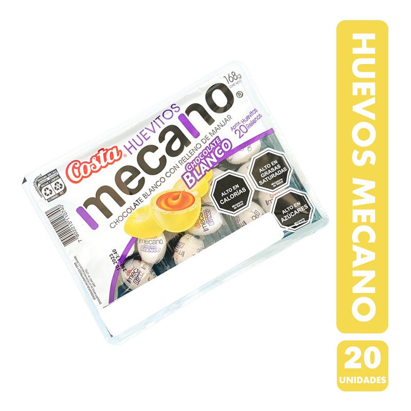 Huevos De Pascua Mecano Blanco Relleno Manjar (bandeja 20 U)