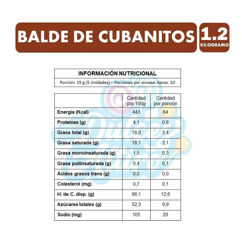 Balde De Cubanitos Fruna - Malvaviscos Bañados En Chocolate