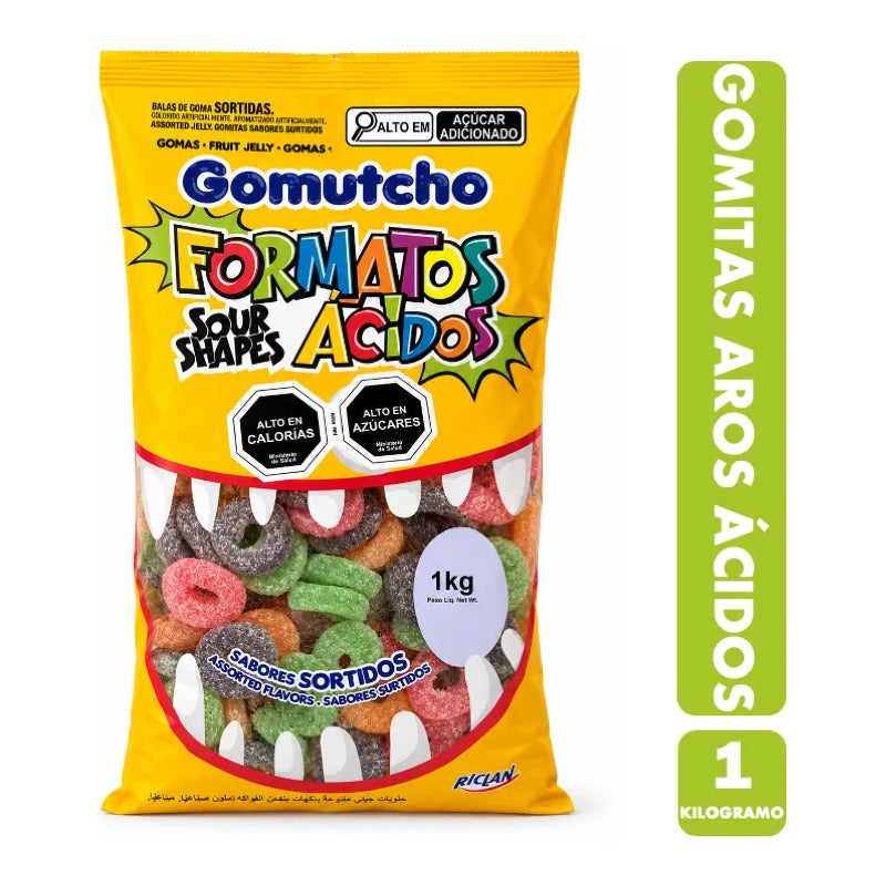 Gomitas Gomutcho Ácidas En Forma De Aros (bolsa De 1 Kg)