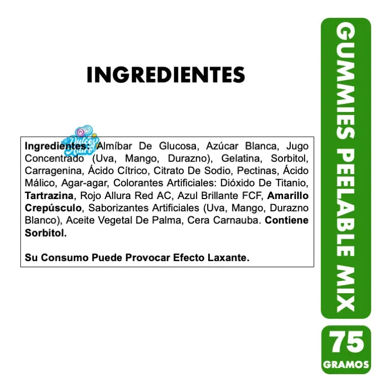 Gomitas Pelables Virales Mix Sabores Frutales Surtidos