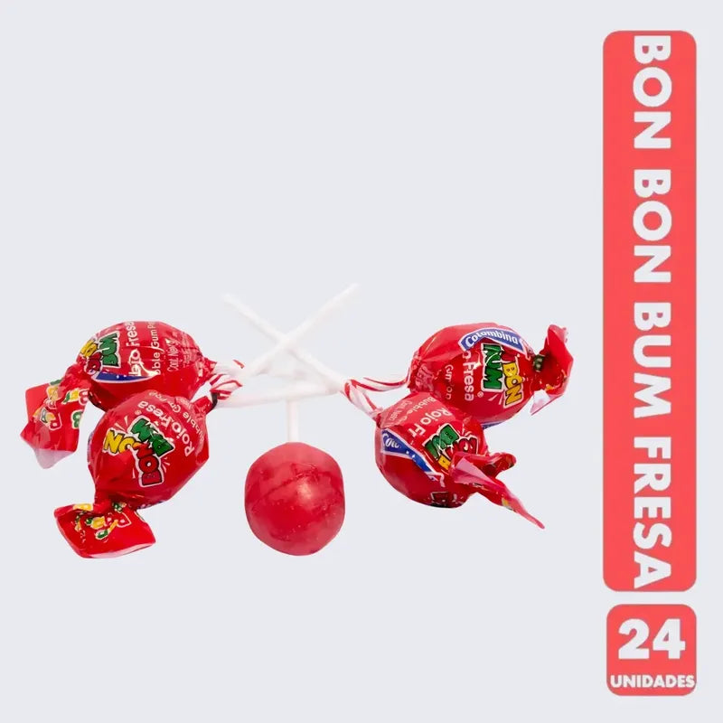 Coyac Bon Bon Bum Sabor Fresa (bolsa Con 24 Unidades)