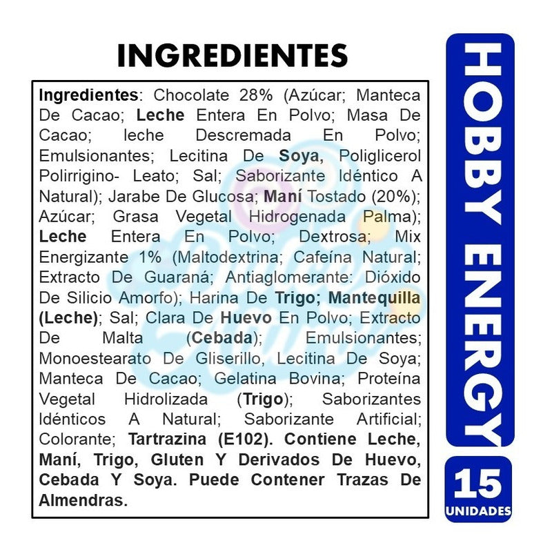 Hobby Energy - Barras De Chocolate Hoby (caja Con 15 Uni)