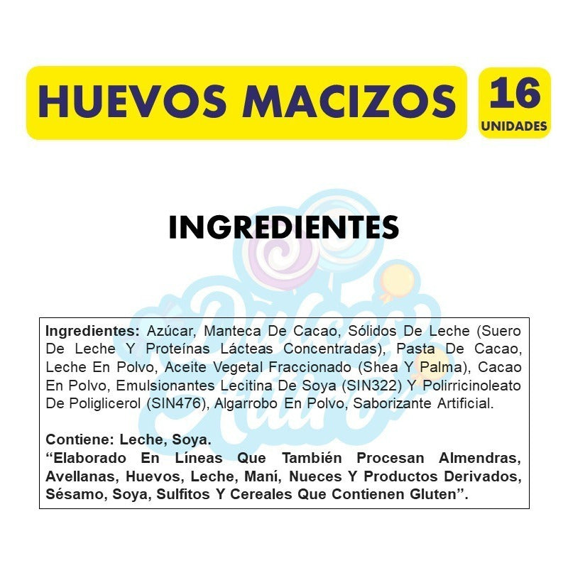 Huevos De Chocolate Macizos Costa (bandeja Con 16 Unidades)