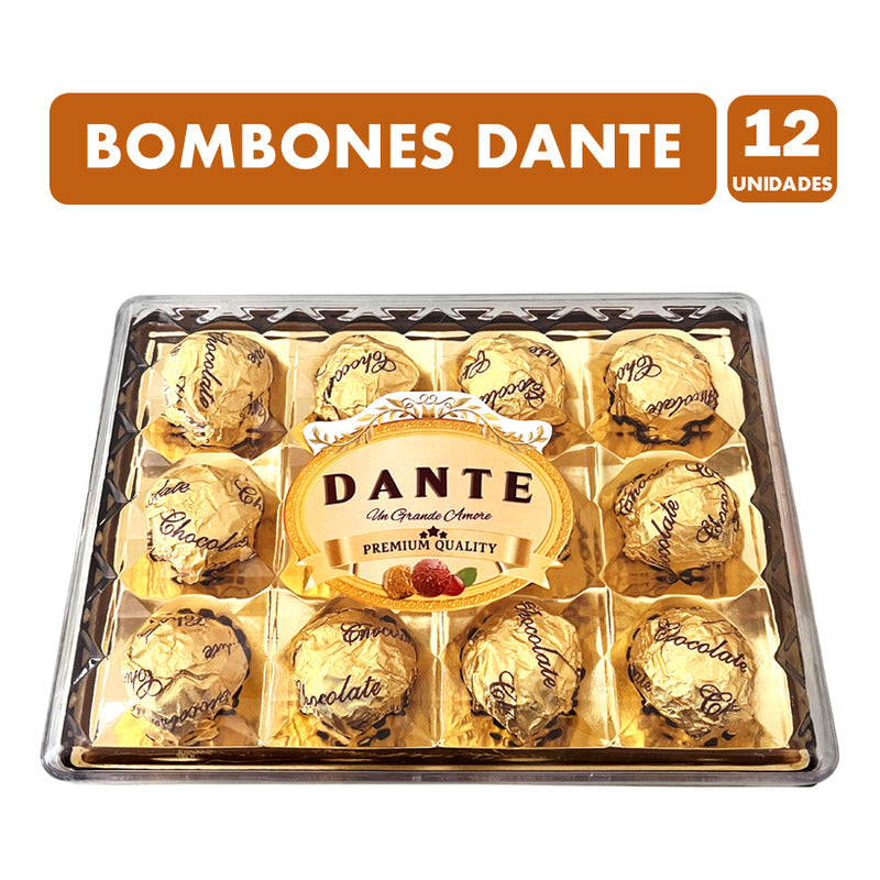 Bombones De Chocolate Y Mani - Dante (caja Acrilica Con 12u)