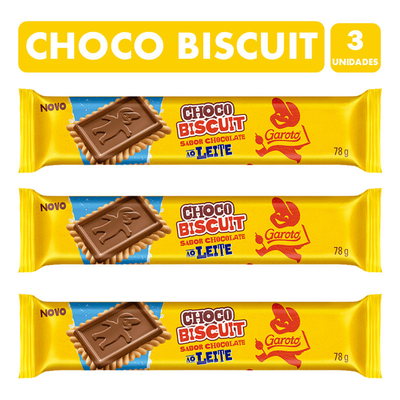 Pack Galletas Choco Biscuit De Garoto (pack 3 Unidades)