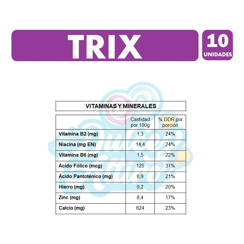Cereal Trix De Nestle Sabores Frutales (pack Con 10unidades)