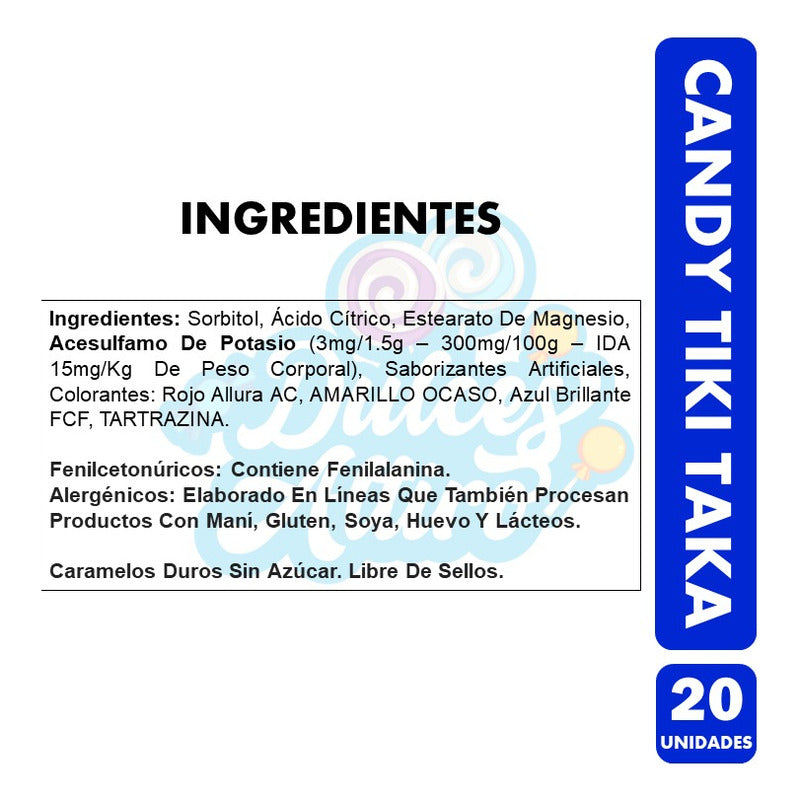 Caramelos Tikitaka - Libre De Azúcar (caja Con 20 Uni)