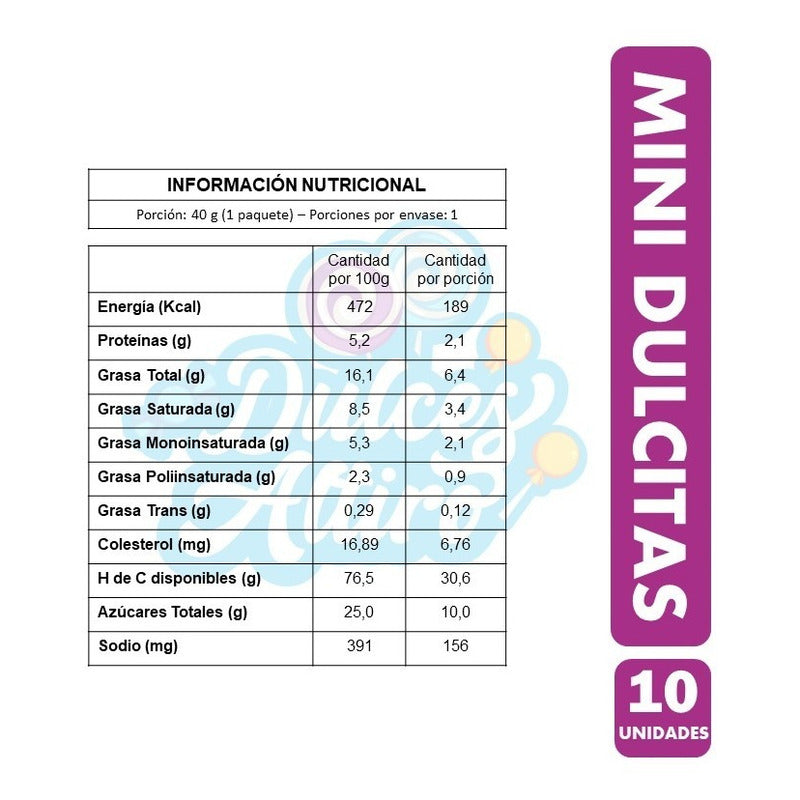 Galletas Mini Dulcitas De Costa (para Colación) - Pack 10un.