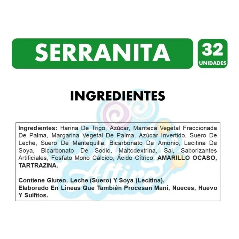 Galletas Serranita Fruna Sabor Vainilla - Caja Con 32 Unidad