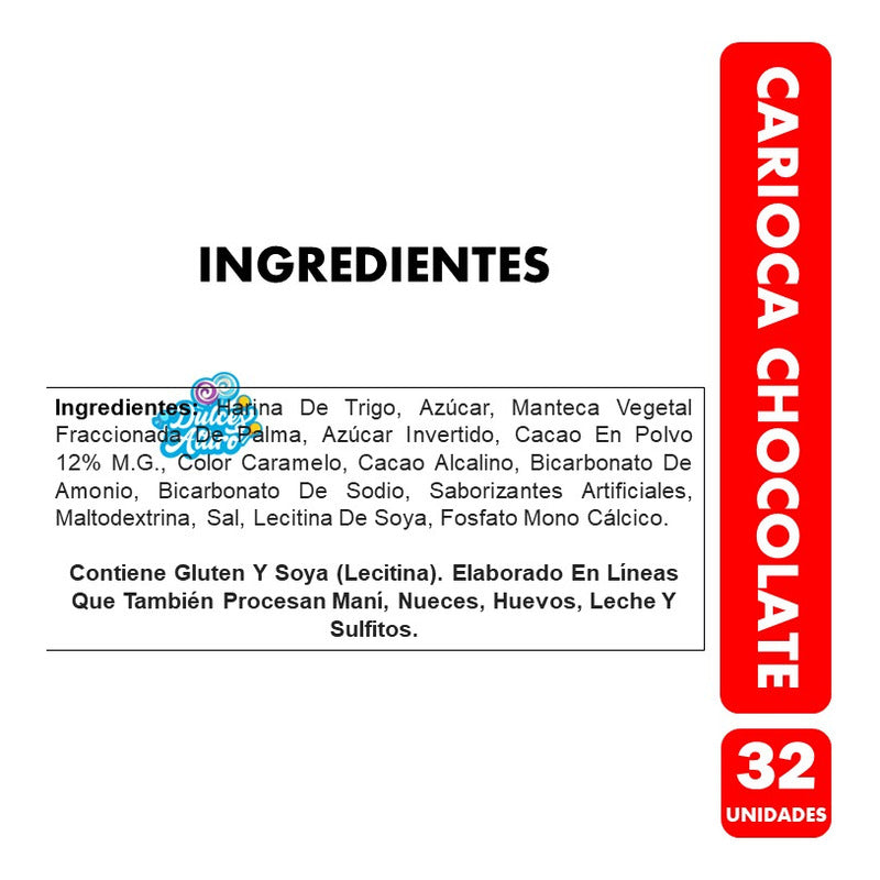 Carioca Sabor Chocolate - Galleta De Fruna (caja Con 32un)