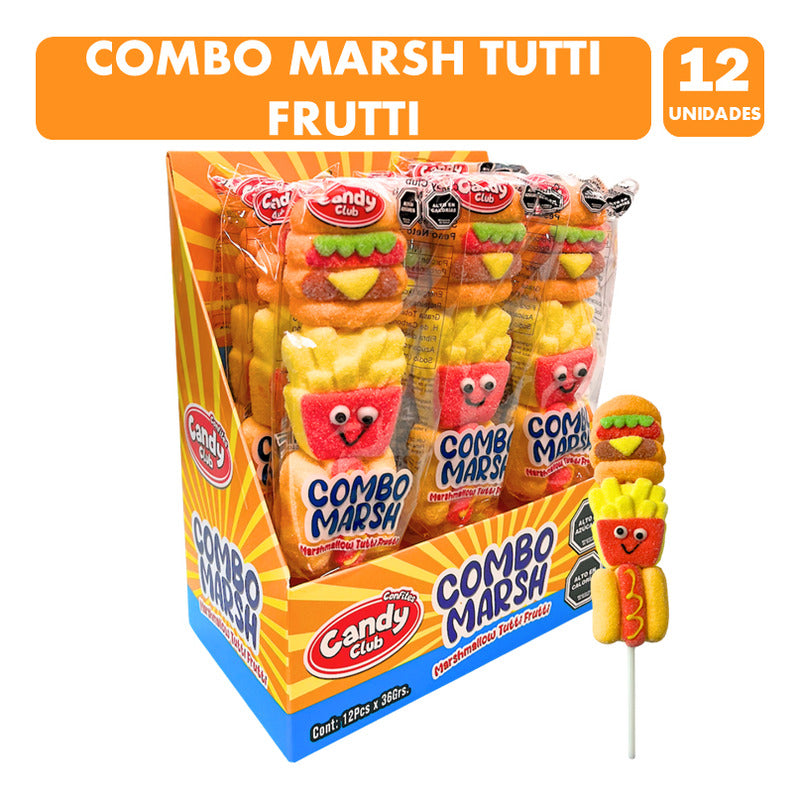 Marshmallow En Forma De Papas Hamburguesa Y Completo (12 Un)