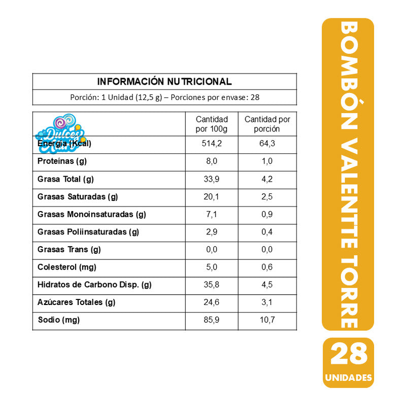 Bombones De Chocolate Valentte -caja En Forma De Torre (28u)