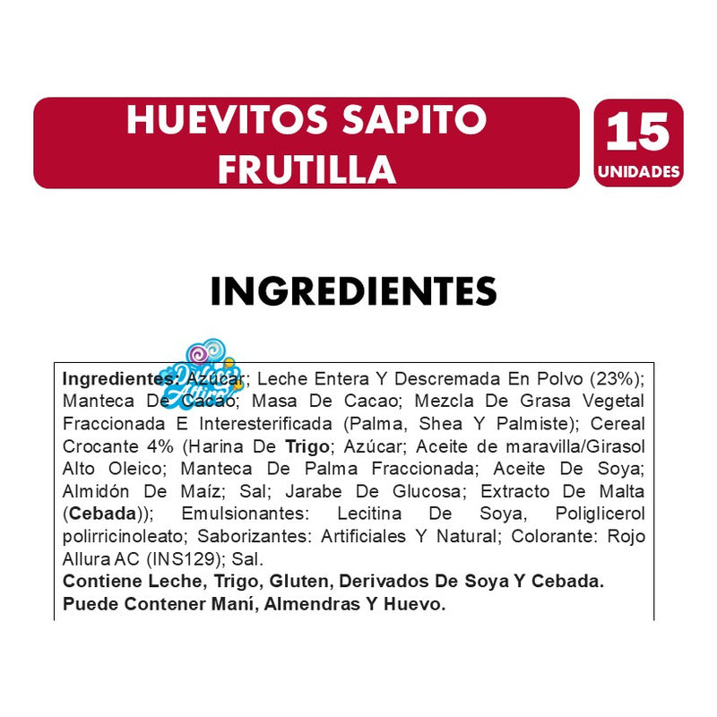 Huevos De Pascua De Sapito Frutilla Pink (bandeja De 15un)