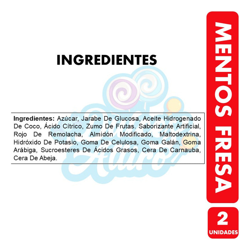 Caramelos Mentos Rollo Sabor Fresa (pack De 2 Unidades)