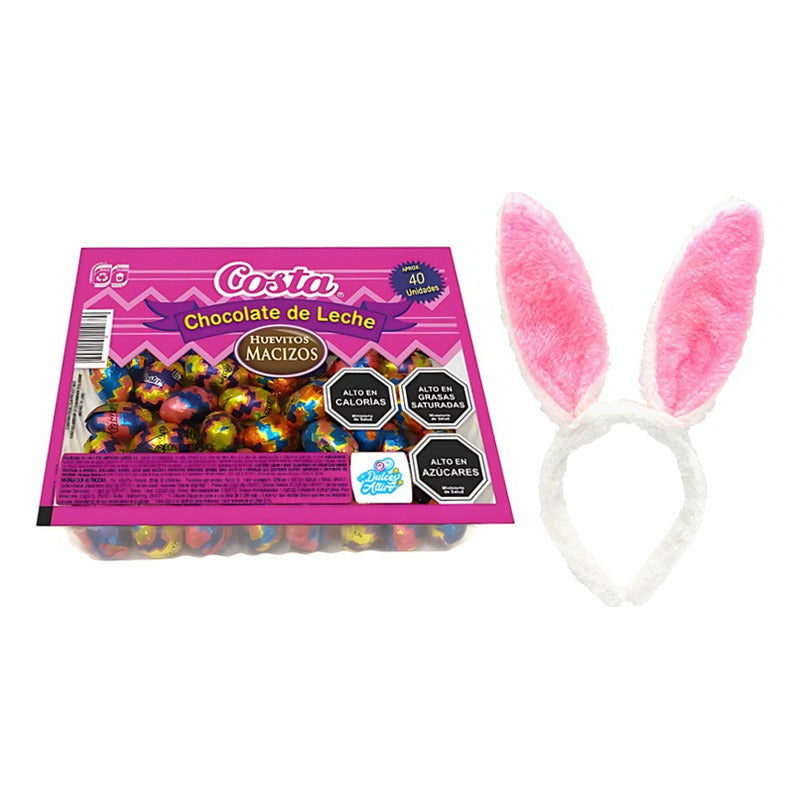 Huevitos De Pascua Costa 40 Un + Orejitas De Conejo Rosa