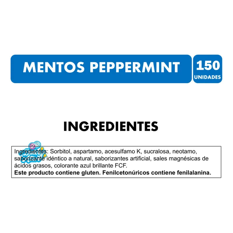 Mentos Clear Breath Peppermint Pastillas Sin Azúcar (150u)
