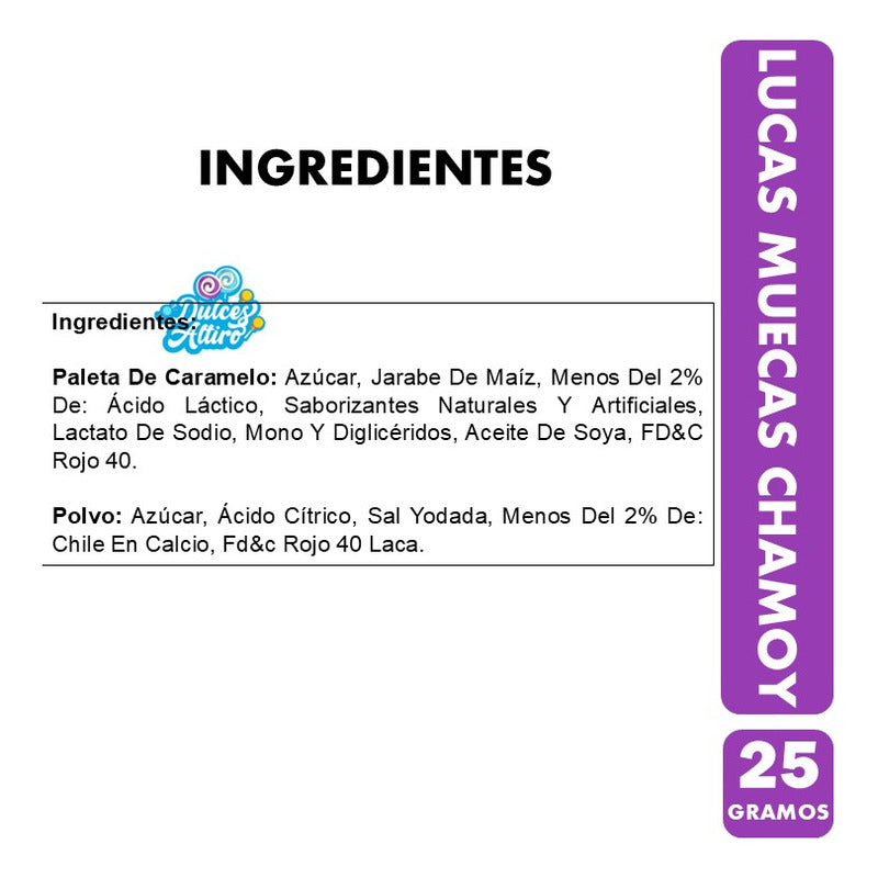 Lucas Muecas Chamoy - Paleta De Caramelo Mexicano (25 Gr)