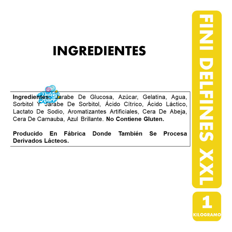 Gomitas Fini Delfin Azul Gigante Sin Gluten - Bolsa De 1kg