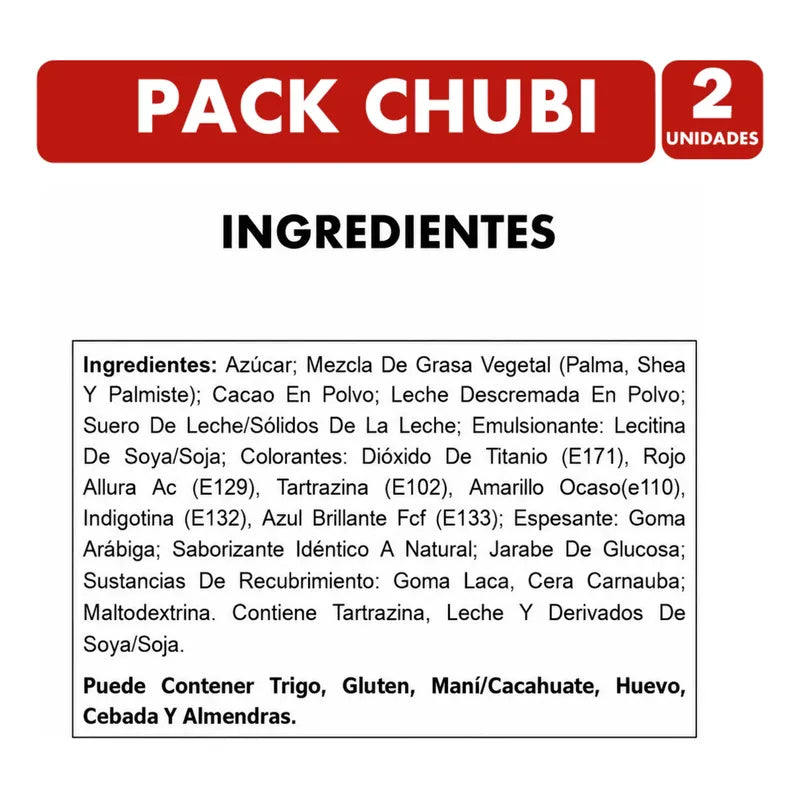 Chubi Pack 2 Cajas Especial Cumpleaños (48 Unidades Total)