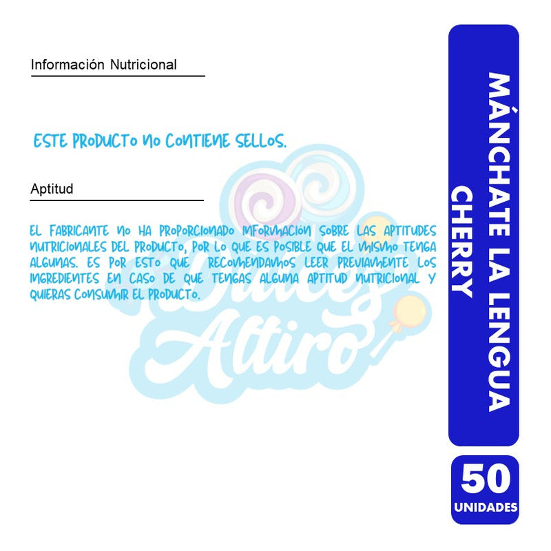 Arcor Mánchate La Lengua Sabor Cherry (display 50 Unidades)