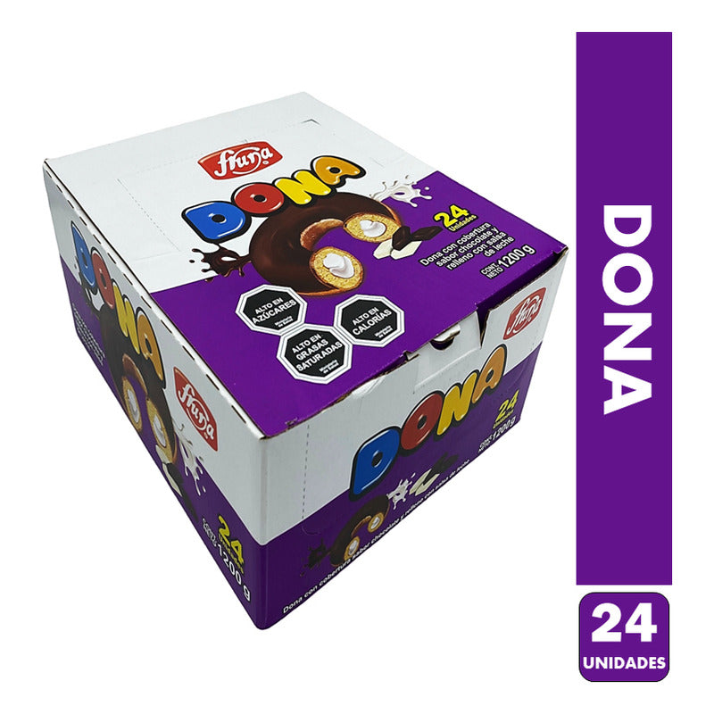 Dona De Chocolate Rellena De Fruna (caja Con 24unidades)