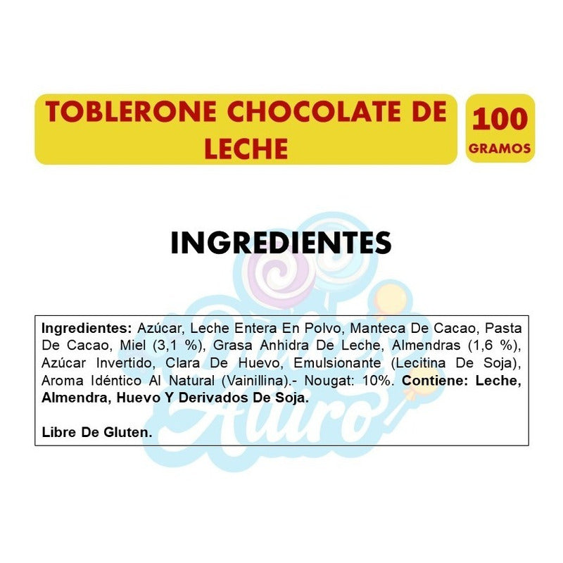 Toblerone Suizo Chocolate Con Leche 100 Gramos