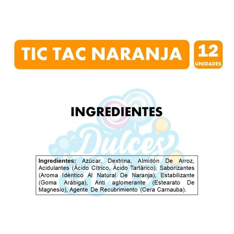 Caramelo Tic Tac Naranja (caja Con 12 Unidades)